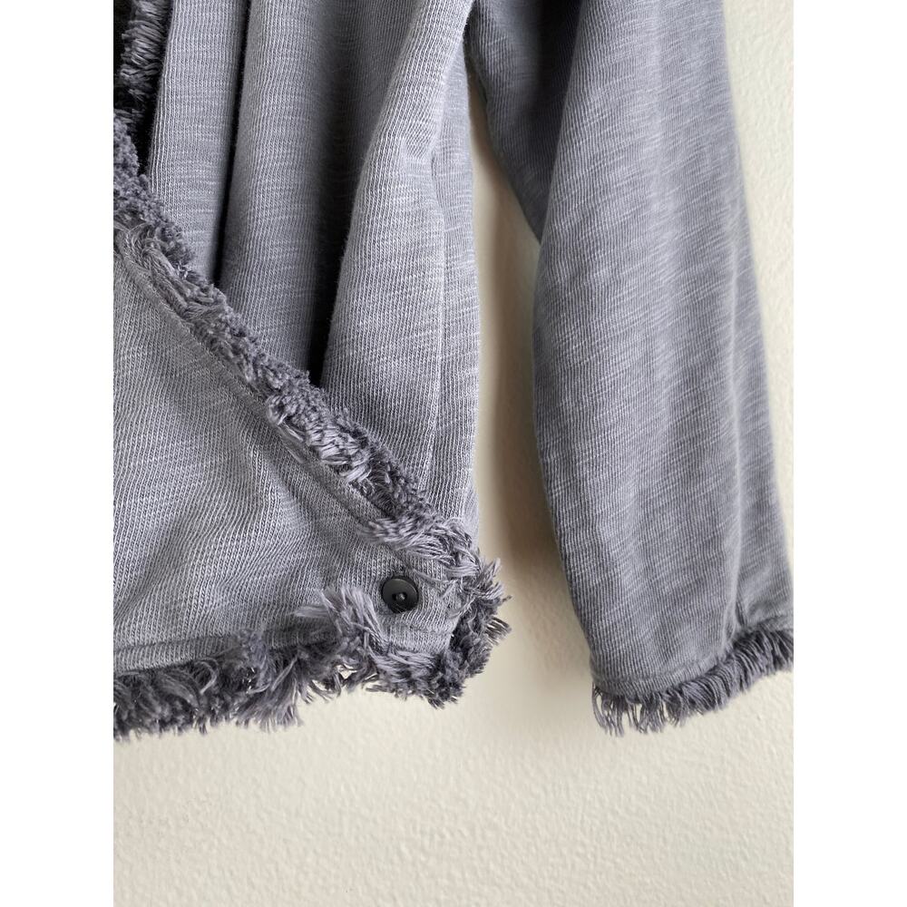 Spartina 449 Clara Convertible Cardigan Fringe Cotton Gray L - Picture 9 of 16